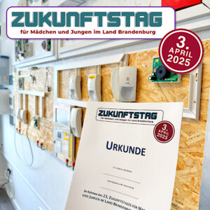 Übungswand und Urkunde Zukunftstag 2025